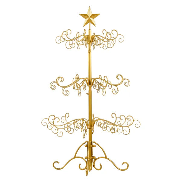 3ft Wrought Iron Christmas Tree, Metal Ornament Display Tree Stand For For Holiday Party Home Decor