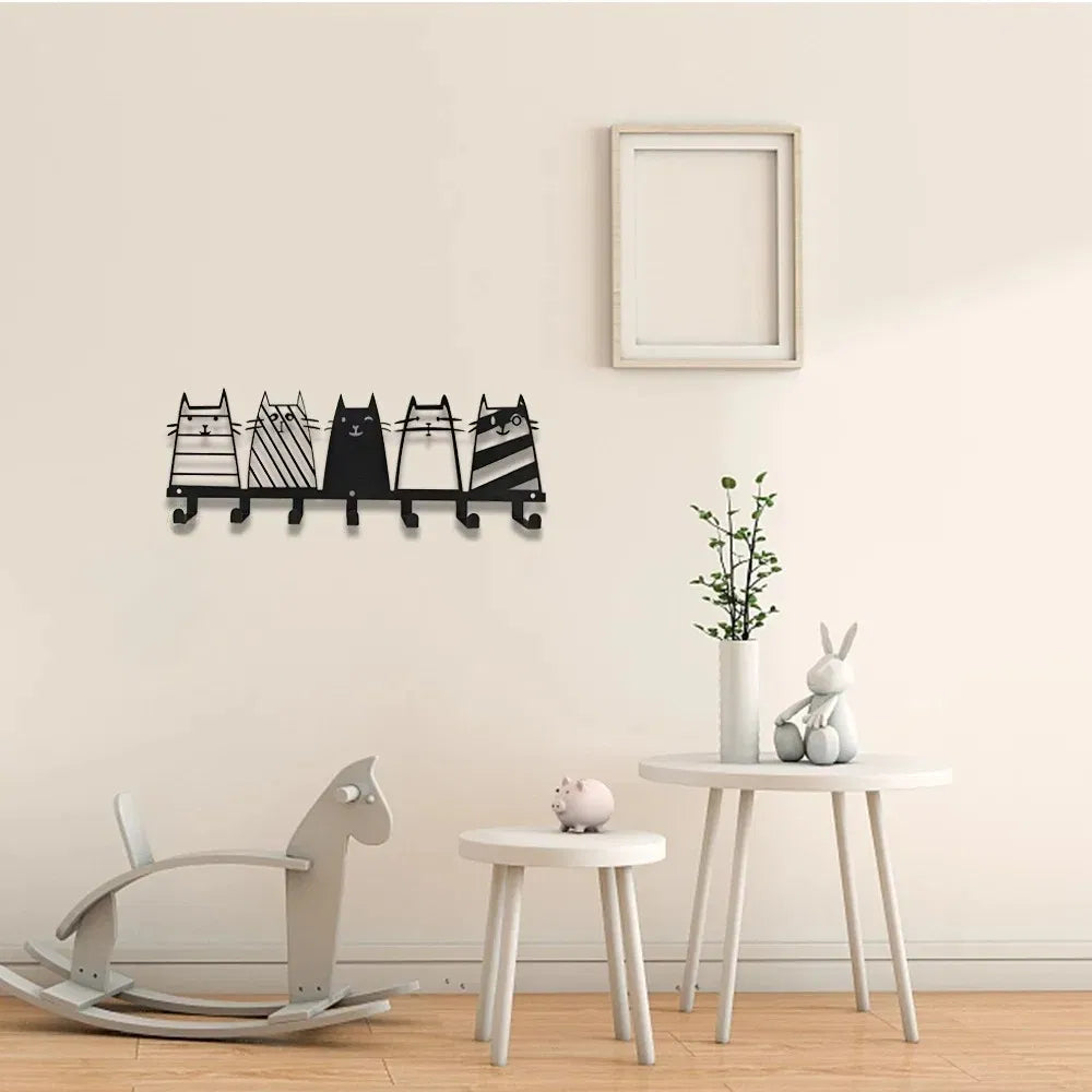 Top - Notch Cute Cat Decorative Hook. The 7 - Hooks Key Hook Rack That Transforms into a High - Quality Modern Wall - view 2