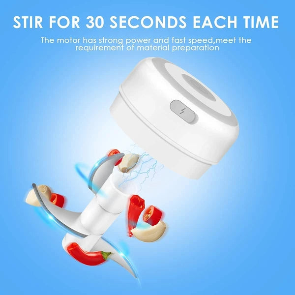 Electric 300ML Garlic Press Chopper Chili Onion Fruits Meat Mincer Blender Mixer - view 7