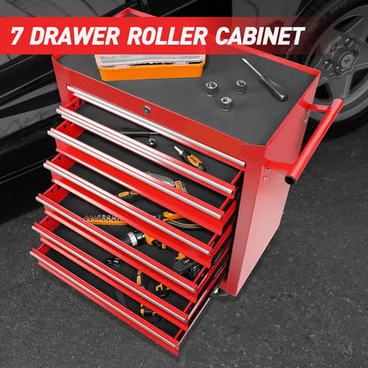 Rolling Tool Chest With 7-Drawer Tool Box With Wheels Multifunctional Tool Cart Mechanic Tool Storage Cabinet - view 2