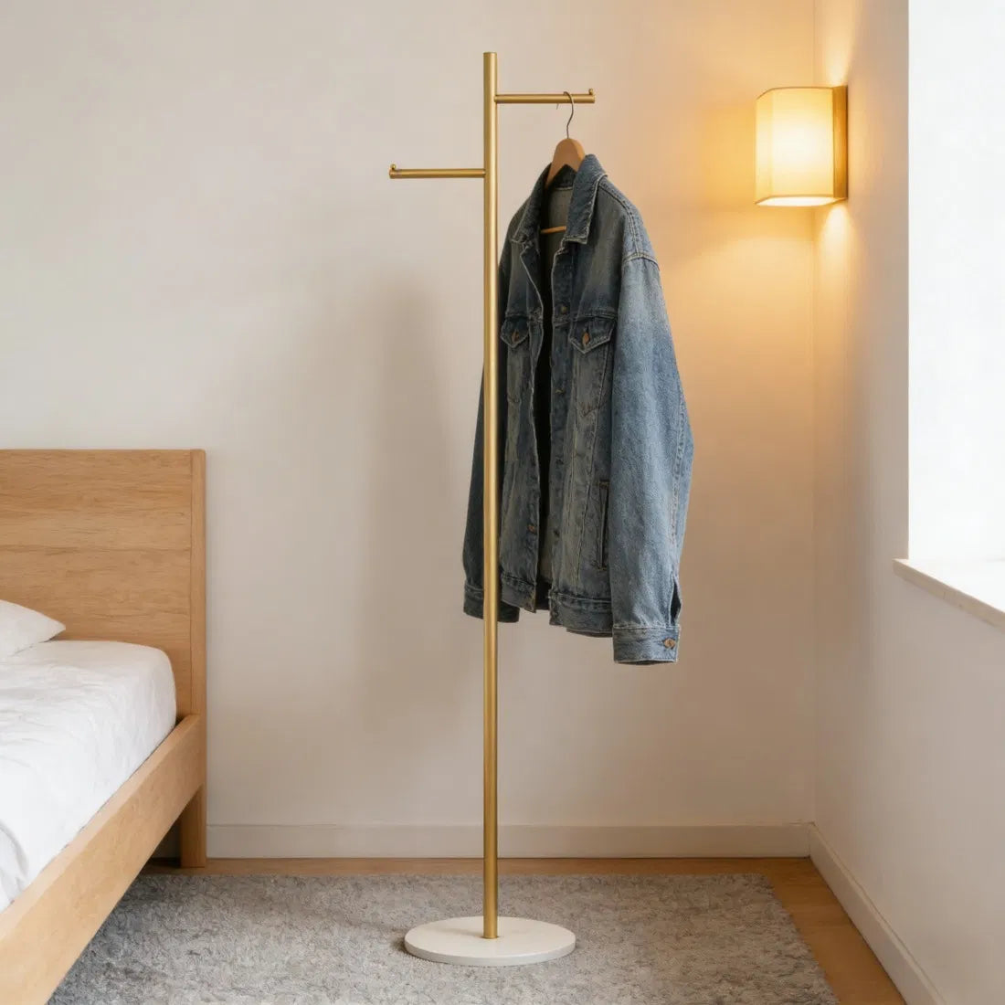 Clothing Rack, Golden Metal Freestanding Heavy Duty Clothes Rack with Marble Base - view 5