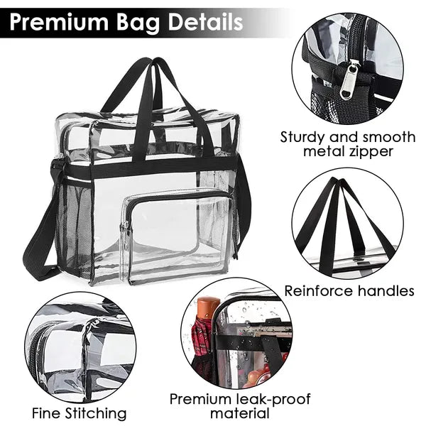 Clear Crossbody Bag Stadium Approved Clear Transparent Shoulder Bag See Through Zip Pouch Tote Bag Handbag With 11LBS - view 6
