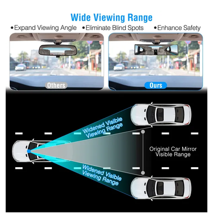 Car Rearview Mirror 11.4in Interior Clip-on Curve Convex Panoramic Anti-glare Rear View Mirrors - view 4