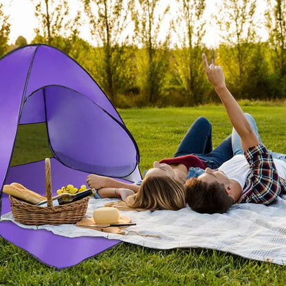 Pop Up Beach Tent Sun Shade Shelter Anti-UV Automatic Waterproof Tent Canopy For 2/3 Man W / Net Window Storage Bag - view 3