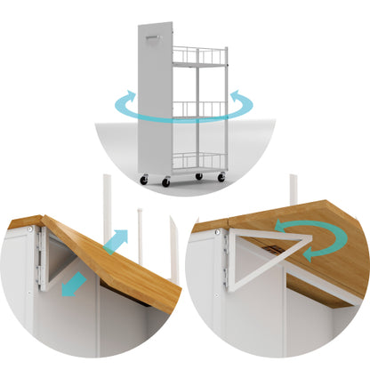 Kitchen Island With Storage Space Breakfast Bar With Folding Flip-Up Pane Large Storage - view 4