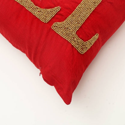 Handcrafted Red Noel Beadwork Lumber Pillow Perfect For The Season - view 5