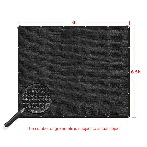 6ft*8.5ft Heavyweight Black Sunshade Net With Snap-on Design For Sun Protection, Windproofing - view 4