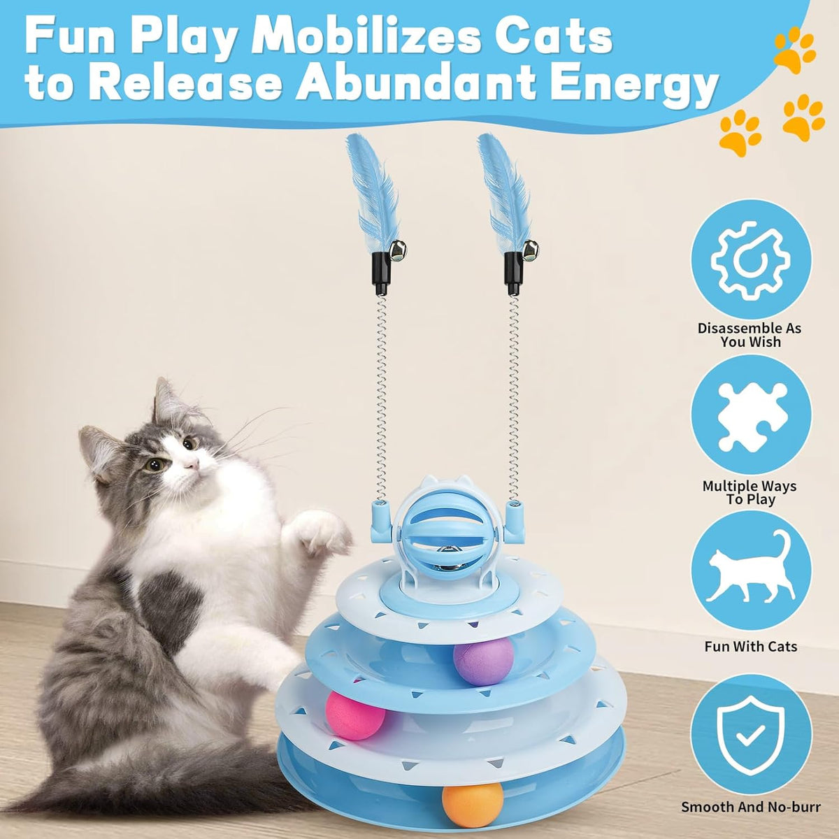 Cat Toys For Indoor Cats Kitten Toys Interactive Cat Toy Cat Puzzle Toy Cat Ball Toy - view 9