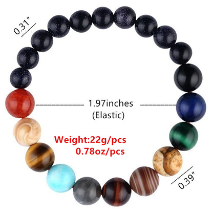 New Fashion Eight Planets Beaded Bracelet Men's Natural Stone Cosmic Yoga Chakra Solar Bracelet - view 8