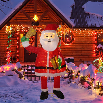 6FT Lighted Santa Claus Holding Bell Christmas Yard Decorations, Pre-lit Pull Up Santa With 200 Warm White LEDs - view 7