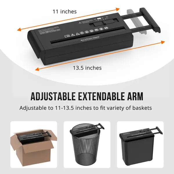Small Paper Shredder For Home, 6 Sheet Strip Cut Paper Shredder Without Basket - view 2