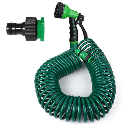 EVA Recoil Garden Hose Flexible Self-coiling Water Hose With 3/4' And 1/2' Adapter With 7 Spraying Modes For Boat