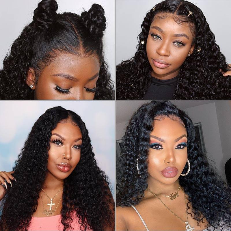 13x4 Lace Front Human Hair Wig Natural Color Deep Wave Density - view 5