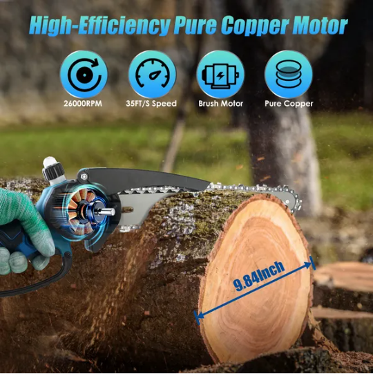2-In-1 8' Cordless Electric Pole Saw And Mini Chainsaw With Extension Poles 2Pcs 21V 3.0Ah Batteries Adjustable Length - view 6