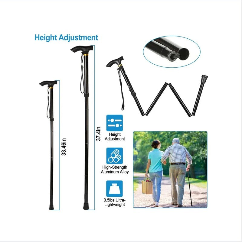 Black Male And Female Hikers Portable Mobility Aid Cane - view 5