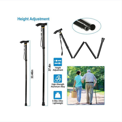 Black Male And Female Hikers Portable Mobility Aid Cane - view 5