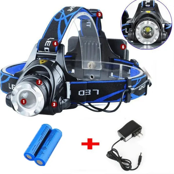 Super Bright 9900000LM Rechargeable Headlamp LED Headlight Head Torch Flashlight - view 6