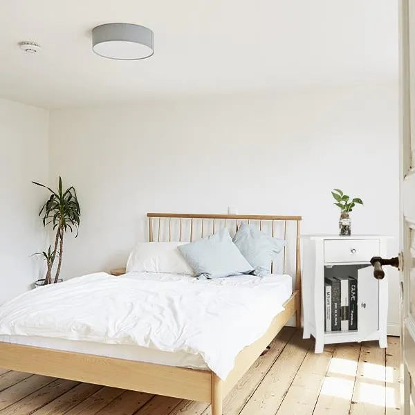 Single Door Bedside Cabinet with A Drawer White - view 9