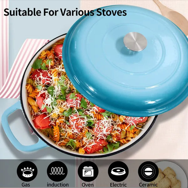 Enameled Cast Iron Dutch Oven, 3.8 Quart Dutch Oven Pot With Lid, Non Stick Cast Iron Pot, Round Oven Safe Up To - view 8
