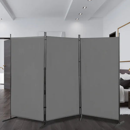 6FT Trifold 160g Polyester Cloth Plastic Foot Carbon Steel Frame Foldable Screen Gray - view 3