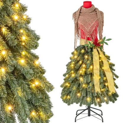 5 FT Pre-lit Mannequin Artificial Christmas Tree Dress Form - view 5