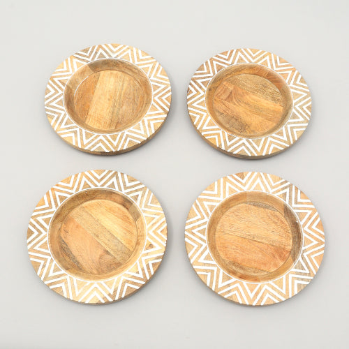 Handcrafted Wood Charger Plate Wooden Dinning Placemat Artisan Wood Tableware - view 8