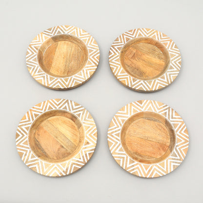 Handcrafted Wood Charger Plate Wooden Dinning Placemat Artisan Wood Tableware - view 8