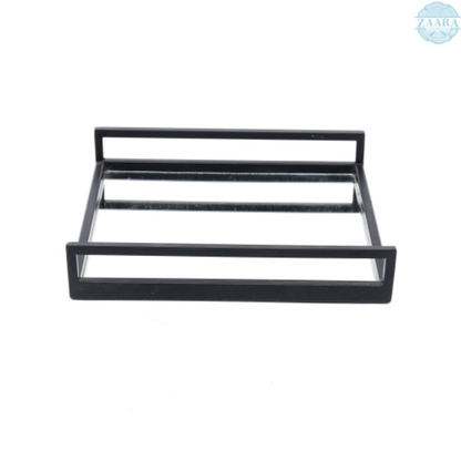 Handcrafted Glass With Metal Frame Serving Tray - 20x20x3 Inches Rustic & Elegant Design For Entertaining-Set Of 2 - view 5