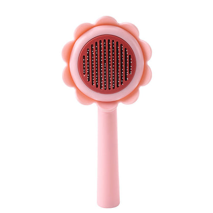 Cat Brush Dog Shedding Brush Flower Shape Stainless Steel Self Cleaning For Dog For Pet Supplies, Cat Grooming Brush - view 9