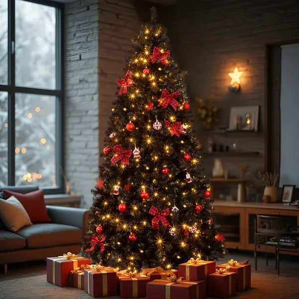 7.5 FT Artificial Christmas Tree With DIY 350 Warm White LED Lights - view 3