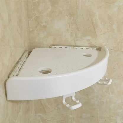 Bathroom Wall Corner Shelf Organizer Kitchen Corner Storage Rack Non-Marking Shelf With Hooks