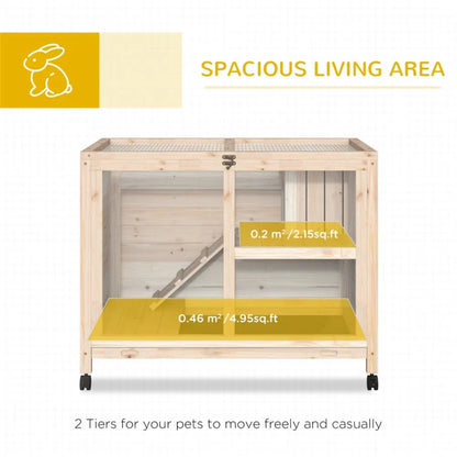 Pet cage / Wood Rabbit Hutch-Natural - view 5