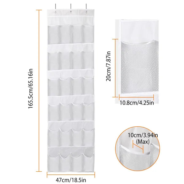 1Pc Over The Door Shoes Rack 24-Pocket Crystal Clear Organizer 6-Layer Hanging Storage Shelf For Shoes Slippers Small - view 2