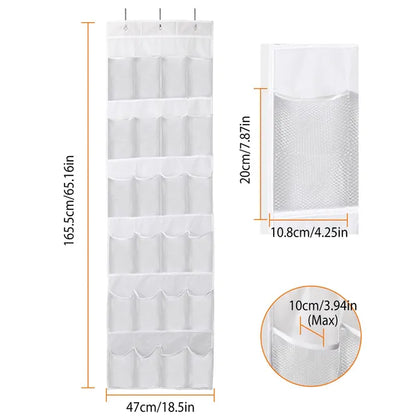 1Pc Over The Door Shoes Rack 24-Pocket Crystal Clear Organizer 6-Layer Hanging Storage Shelf For Shoes Slippers Small - view 2