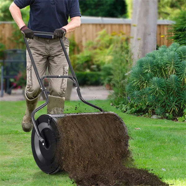 24-Inch Metal Mesh Compost Spreader With 2.7 Cu.ft Large Capacity, Heavy-Duty Rustproof Lawn Spreader For Peat - view 5