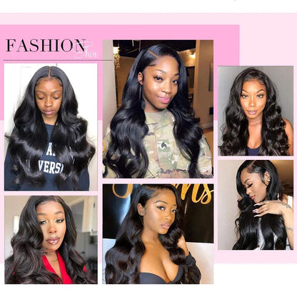 V-Part Human Hair Wig Body Wave, Natural Color, Density - view 2