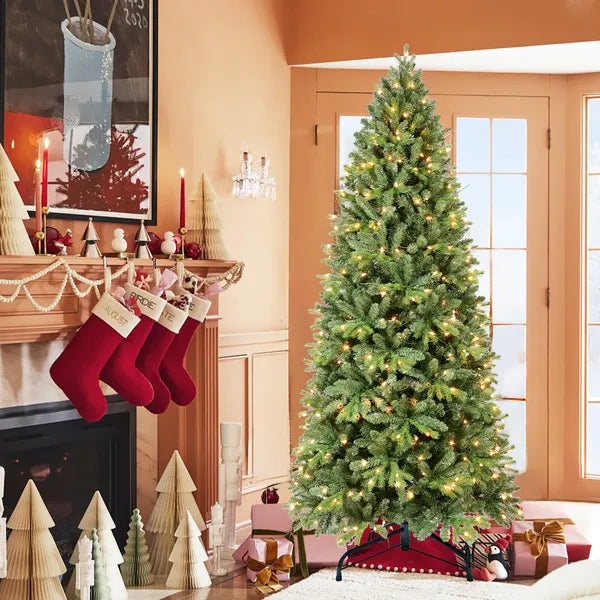 Artificial 6ft Green Christmas Tree With 1032 PE&PVC Mixed Branch Tips, 300L Warm White Led, Memory Wire&iron Wire - view 5