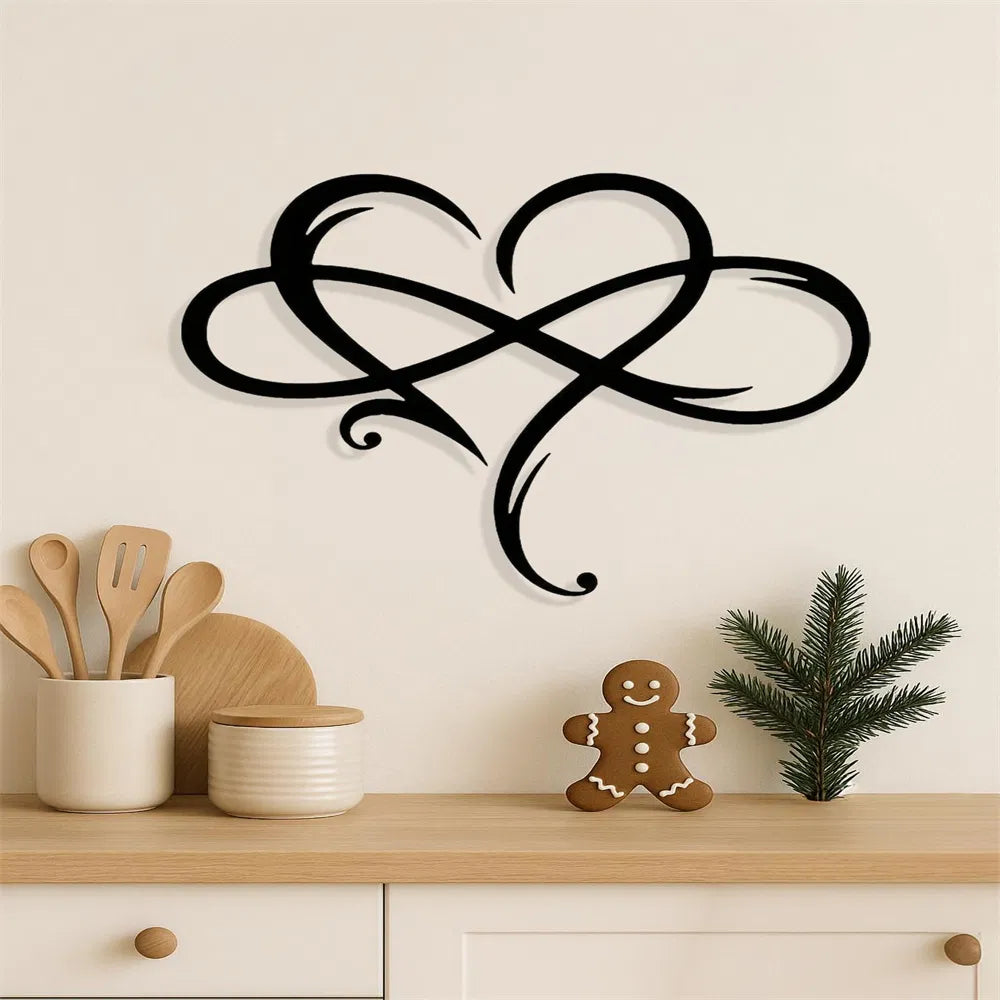 Geometric Cutout iron Heart Wall Art Romantic Minimalist Living Room Bedroom Decor - view 4