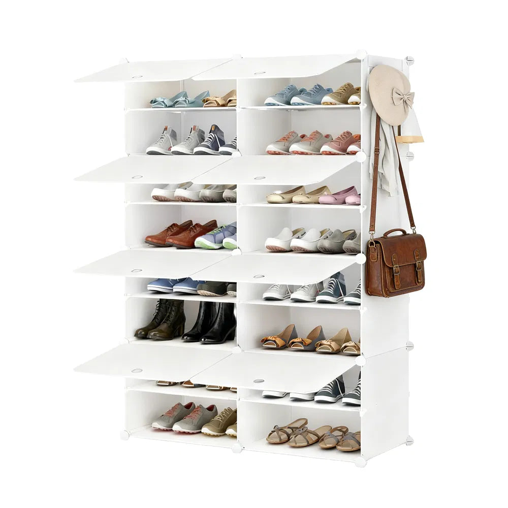 Shoe Rack Storage Cabinet, 8-layer Shoe Storage Cabinet With Door, Stackable And Detachable Shoe Storage Cabinet - view 6