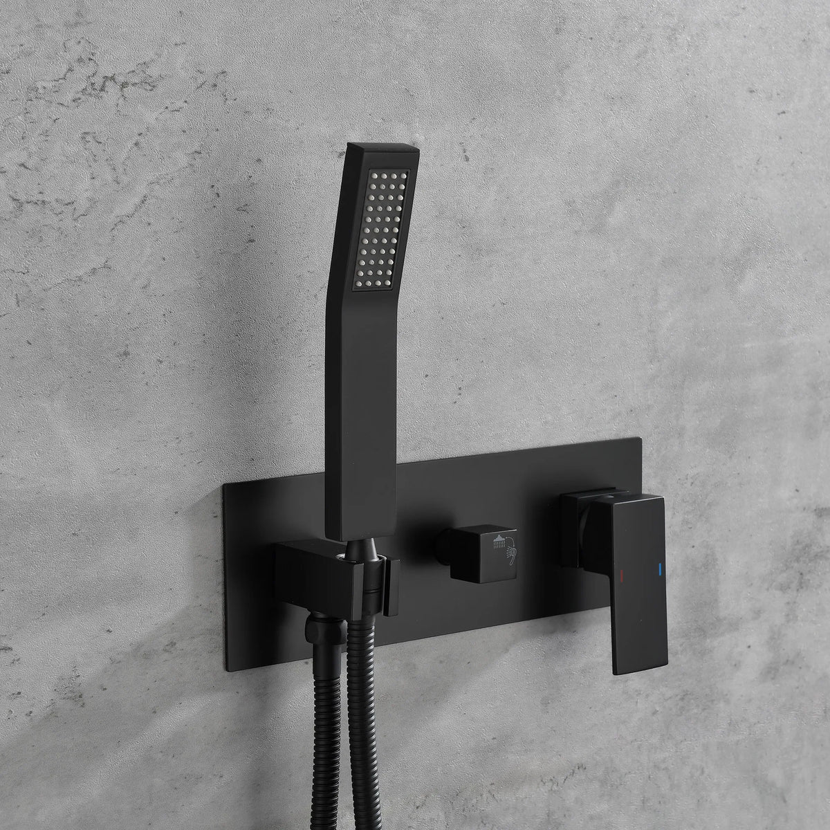 Brass Matte Black Shower Faucet Set Shower System 10 Inch Rainfall Shower Head with Handheld Sprayer Bathroom Luxury - view 5
