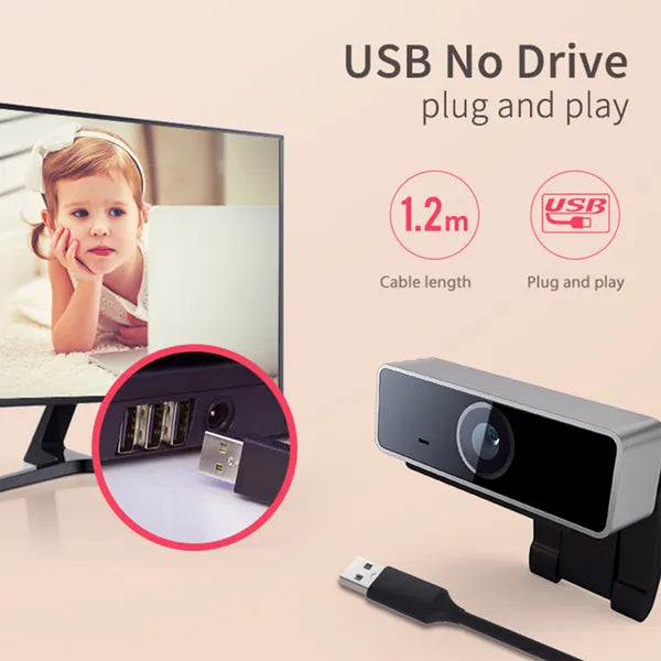 FHD 1080P Webcam USB PC Computer Webcam Auto Focus With Microphone 60-Degree Widescreen Desktop Laptop Webcam Live - view 3