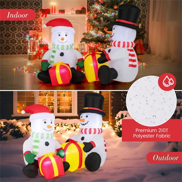 5 Feet Snowman Christmas Inflatables With Gift Boxes - view 2