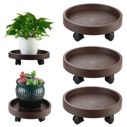 8 Pack Plant Caddy With Wheels Heavy Duty 12.2 Inch Plant Dolly With Locking Casters Rolling Plant Stand For Indoor