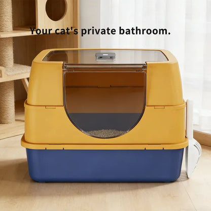 Enclosed Cat Litter Box, Orange - Odor-Locking, Spacious For Large Cats, A Must-Have For Cat Parents - view 5