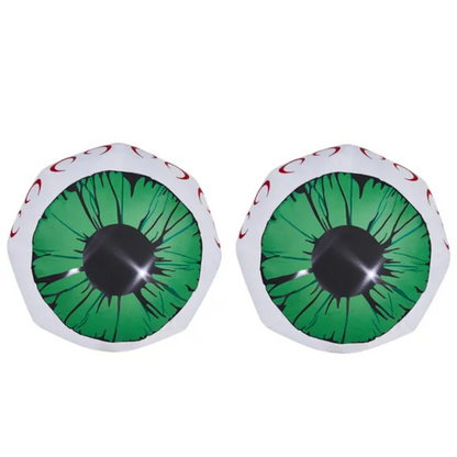 2 Packs Halloween Inflatables Large Set Of Lighted Eyes Decoration, 3FT Blow Ups Green Eyes For Yard