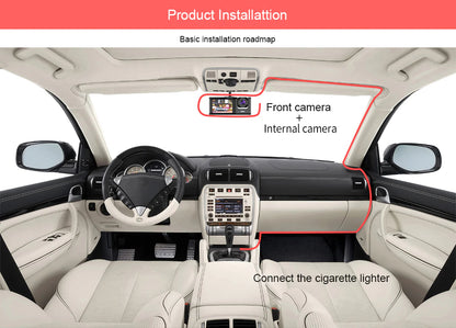 Car Dual Lens Dash Cam HD 1080P Front Rear Inside Video Recorder Camera G-Sensor - view 3
