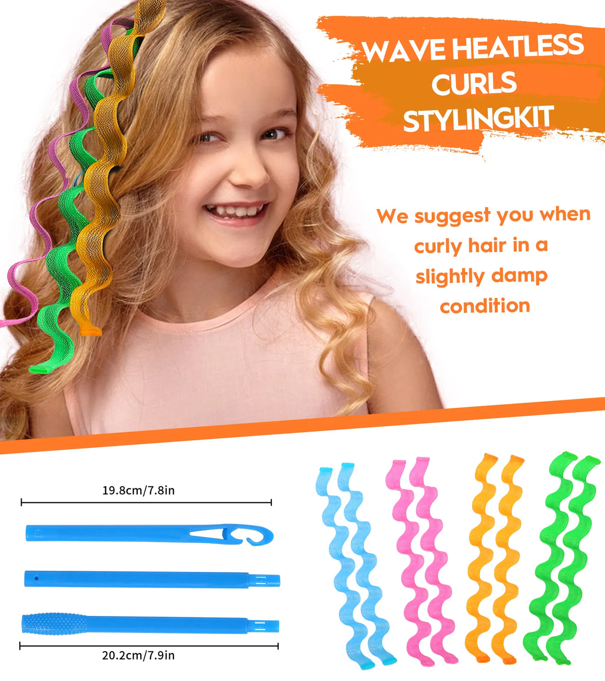 30 Pcs Heatless Hair Curlers Wave Curls Styling Kit With 2 Pcs Styling Hooks - view 5