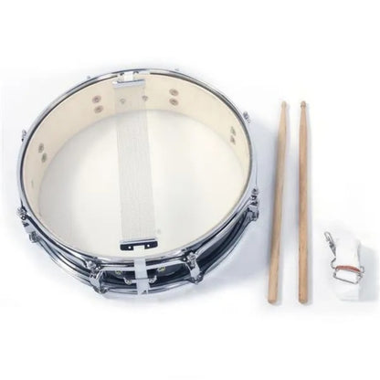 13x3.5 Inch Professional Snare Drum Drumsticks Drum Key Strap Set Black - view 2
