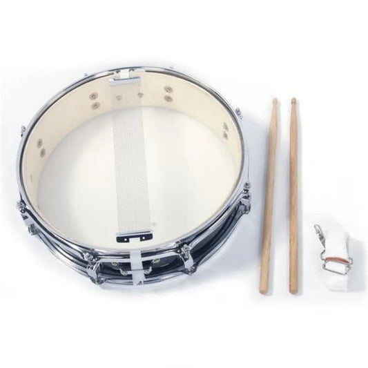 13x3.5 Inch Professional Snare Drum Drumsticks Drum Key Strap Set Black - view 2