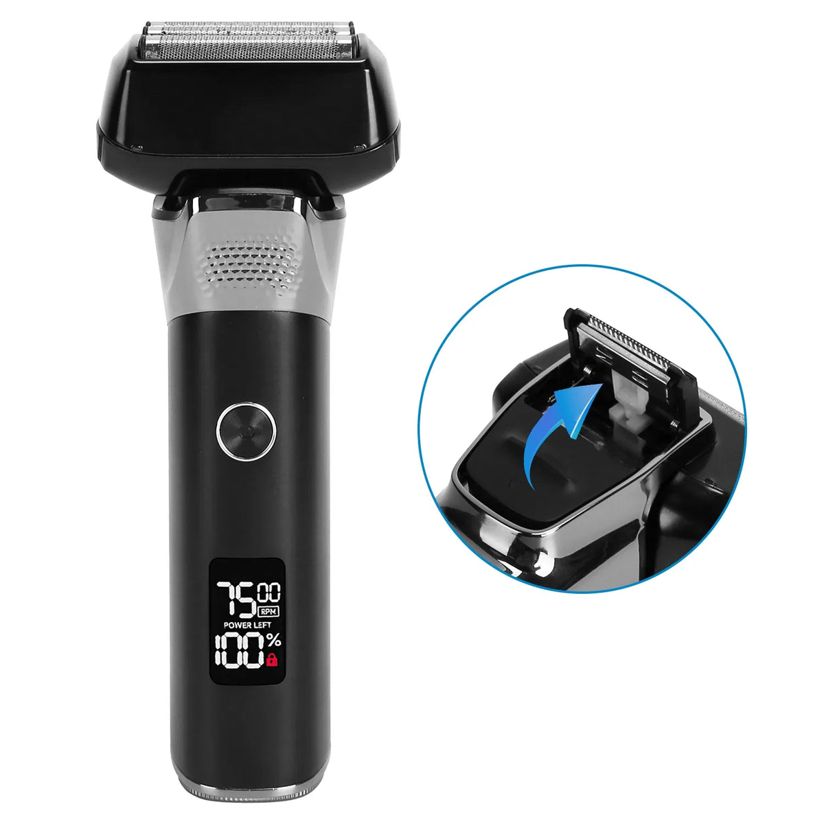 Electric Foil Face Shaver 5-Blade Electric Razor For Men Wet & Dry Jawline Beard Trimmer Precision Sideburn Shavers - view 9